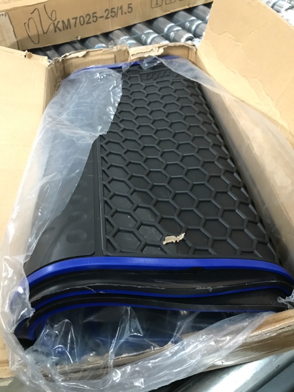 Photo 2 of HD-Mart Car Rubber Floor Mat for Honda Civic 10th Generation 2016 2017 2018 2019 2020 2021, Custom Fit Rubber Black and Navy Blue Auto Floor Liners Mat All Weather Protection Heavy Duty Odorless 2016-2021 Version Black Blue