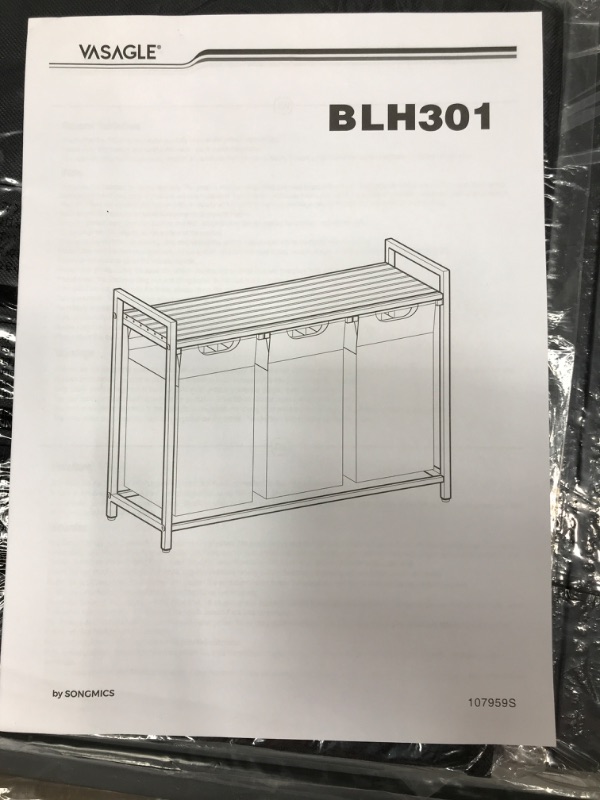 Photo 2 of ***Parts Only***VASAGLE Laundry Hamper, Laundry Basket, Laundry Sorter with 3 Pull-Out and Removable Bags, Shelf, Metal Frame, 3 x 10 Gallons (38L), 36.4 x 13 x 28.4 Inches...
Size:36.4 x 13 x 28.4 Inches
Color:Black + Rustic Brown