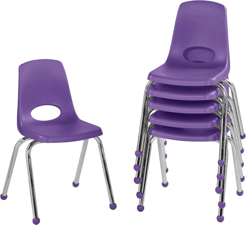 Photo 1 of 
Factory Direct Partners 10367 16" School Stack Chair, Stacking Student Seat with Chromed Steel Legs and Ball Glides for in-Home Learning or Classroom -...
Color:Purple
Size:16 inch
Style:Ball Glides
Pattern Name:Chair