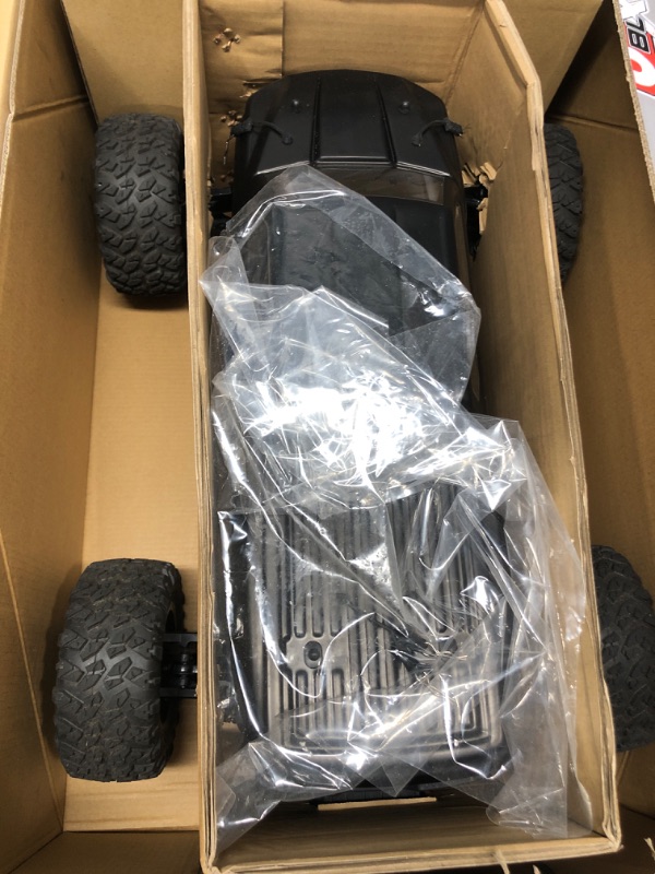 Photo 2 of *USED* MISSING PARTS* ARRMA 1/10 Big Rock 4X4 V3 3S BLX Brushless Monster RC Truck RTR (Transmitter and Receiver Included, Batteries and Charger Required), Black, ARA4312V3