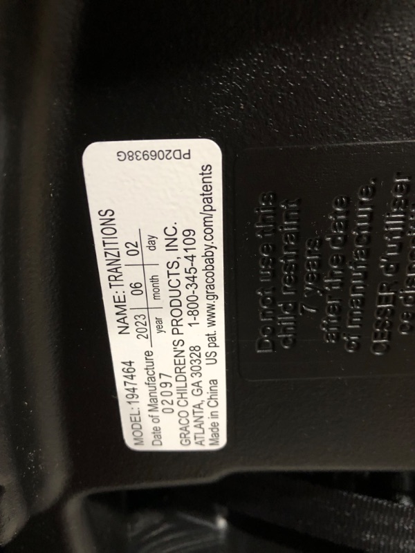 Photo 4 of ***DAMAGED - CUT/SLASHED - STRAPS MISSING - SEE PICTURES***
Graco Tranzitions 3 in 1 Harness Booster Seat, Proof Tranzitions Black