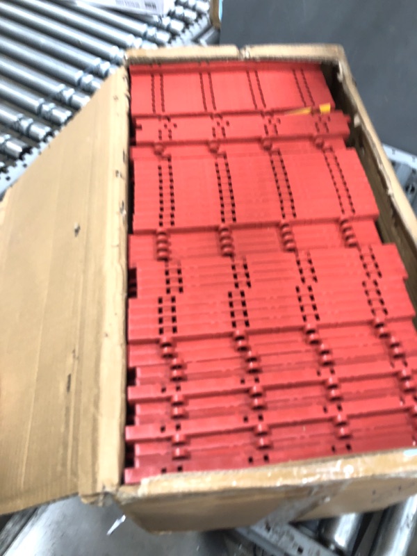 Photo 2 of VEVOR Garage Tiles Interlocking, 50 pcs Red 12" x 12" Garage Floor Covering Tiles, Non-Slide Diamond Plate Garage Flooring Tiles Support 55000 lbs for Basement, Gym 50 Pack Red
