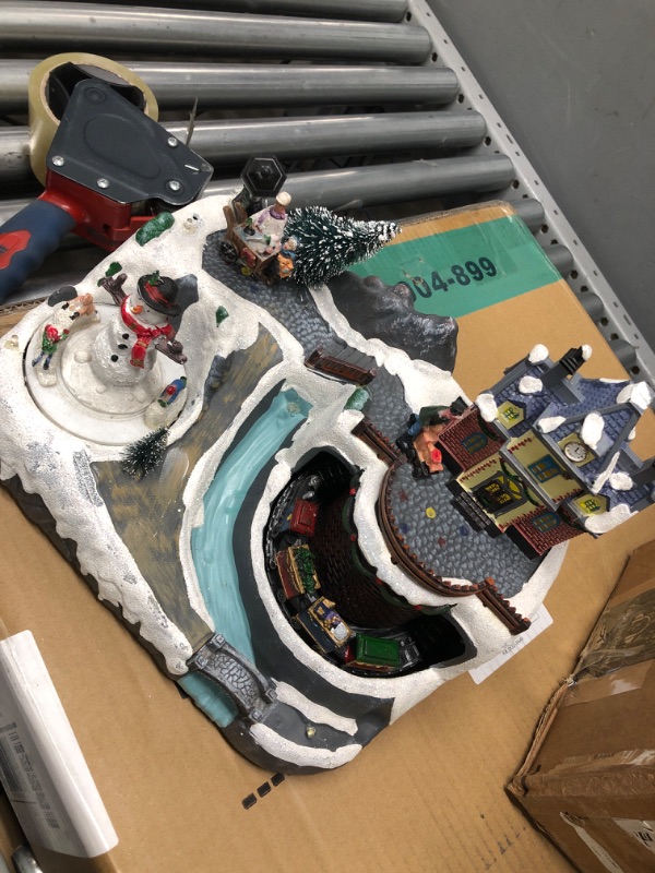 Photo 1 of **NONREFUNDABLE**FOR PARTS OR REPAIR**SEE NOTES**
Christmas Village Centerpiece Decor, Tiered Ski Resort Mountain, with Train, Train Station, and Village Buildings, Featuring LED Lights, Christmas Music, and Animation 