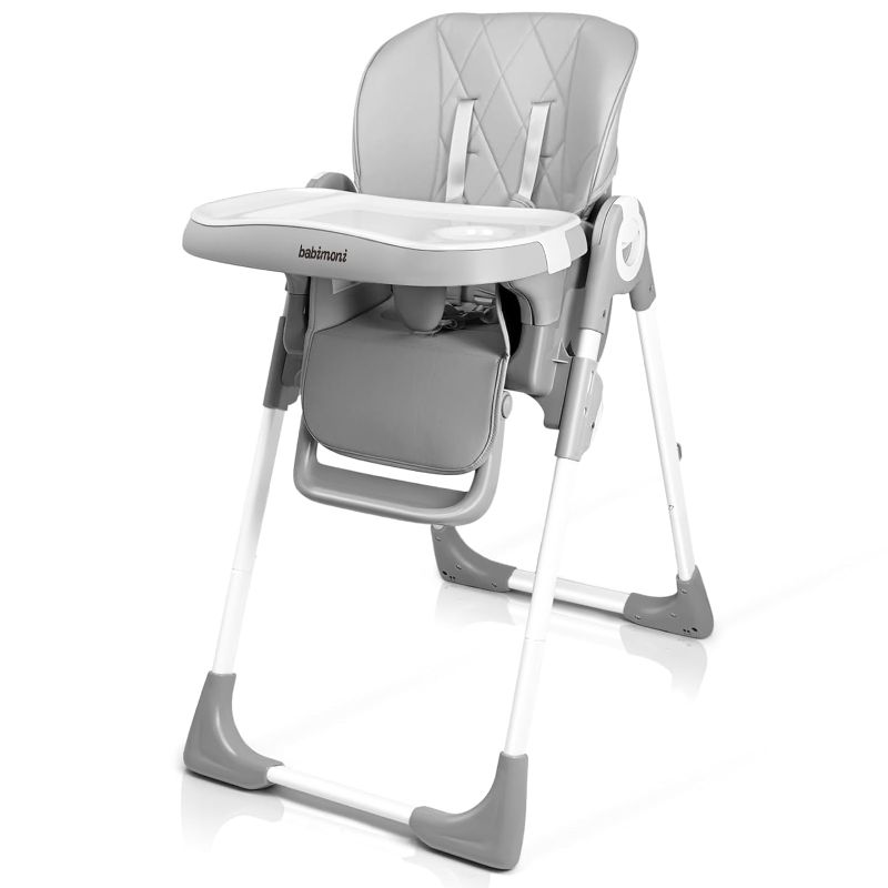 Photo 1 of babimoni 4-in-1 Convertible Baby High Chair for Infants & Toddlers - Portable Feeding & Eating Seat - Travel-Friendly Highchair with Safety Harness - Adjustable Quality.(Gray)
