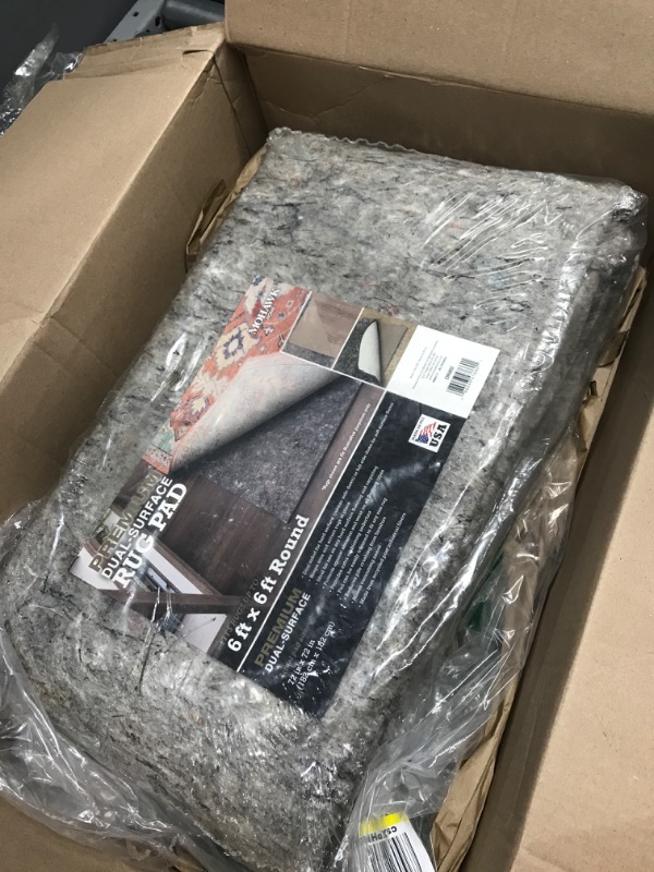 Photo 1 of Mohawk Home 6' Round Non Slip Rug Pad Gripper 1/4 Thick Dual Surface Felt + Rubber Gripper - Safe for All Floors 1/4 Inch Dual Surface Rug Pad 6' Round