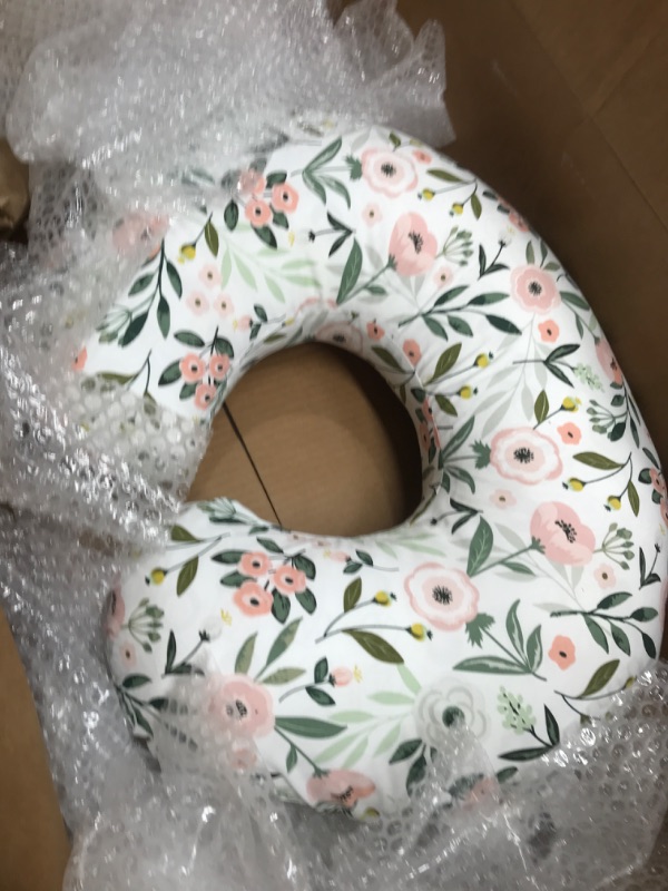 Photo 1 of Boppy Nursing Pillow and Positioner—Original | Pink Garden Flowers | Breastfeeding, Bottle Feeding, Baby Support | with Removable Cotton Blend Cover | Awake-Time Support , 20x16x5.5 Inch (Pack of 1)