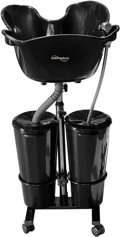 Photo 1 of 
OMWAH Portable ABS Shampoo Unit with Electric Pump with 2 Bucket and Drain Hoses Adjustable Height Barber and Salon UPC Certified
