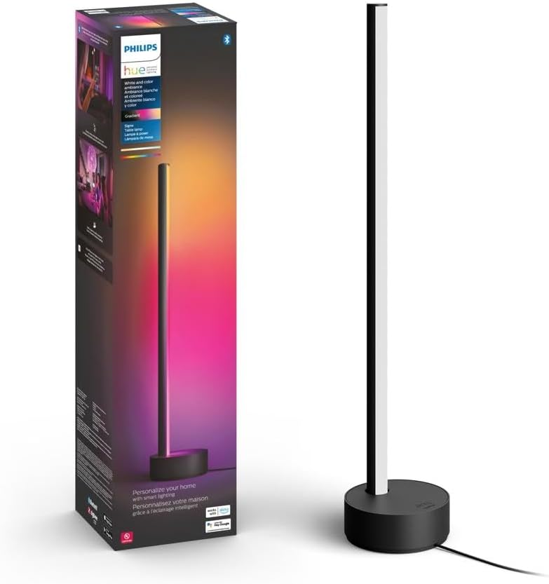 Photo 1 of 
Philips Hue Gradient Signe Table Lamp, Works with Amazon Alexa, Apple Homekit and Google Assistant, Bluetooth Compatible, Flowing Multicolor Effect, Black,...
Style:Black
Color:Table Lamp
Size:1 Count (Pack of 1)