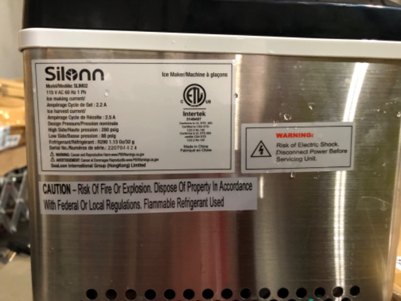 Photo 7 of **PARTS ONLY** **USED** **DIRTY** Silonn Countertop Ice Maker,  Stainless Steel Ice