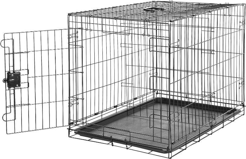 Photo 1 of 
Amazon Basics - Durable, Foldable Metal Wire Dog Crate with Tray, Single Door, 36 x 23 x 25 Inches, Black
Size:36"L x 23"W x 25"H
Style:Single Door w/ Divider