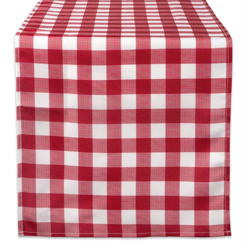 Photo 1 of DII Red Check Outdoor Table Runner, 72 x 14", 100% Cotton
