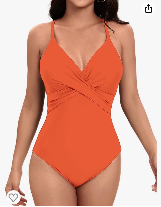 Photo 1 of LAPHEE ROSE One Piece Swimsuit for Women Tummy Control Sexy One Piece Bathing Suit Ruched Swimwear xl