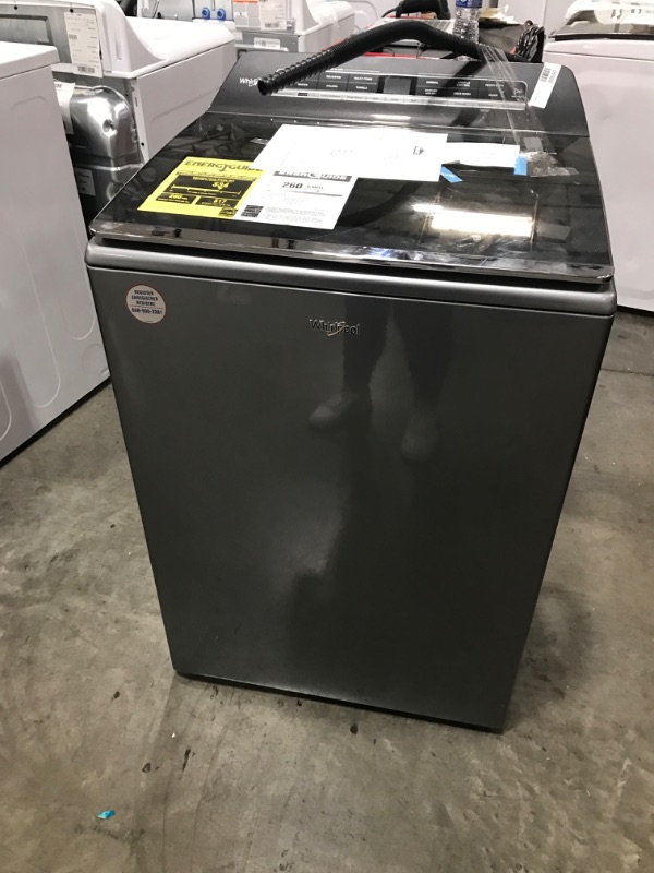 Photo 4 of Whirlpool Smart Capable w/Load and Go 5.3-cu ft High Efficiency Impeller and Agitator Smart Top-Load Washer (Chrome Shadow) ENERGY STAR
