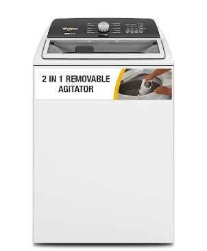 Photo 1 of Whirlpool 2 in 1 Removable Agitator 4.7-cu ft High Efficiency Impeller and Agitator Top-Load Washer (White)
