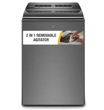 Photo 1 of Whirlpool Smart Capable w/Load and Go 5.3-cu ft High Efficiency Impeller and Agitator Smart Top-Load Washer (Chrome Shadow) ENERGY STAR
