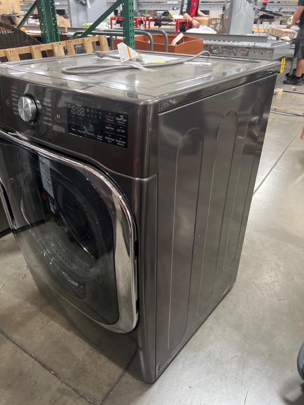 Photo 1 of LG TurboSteam 9-cu ft Side Swing DoorStackable Steam Cycle Smart Gas Dryer (Black Steel) ENERGY STAR

