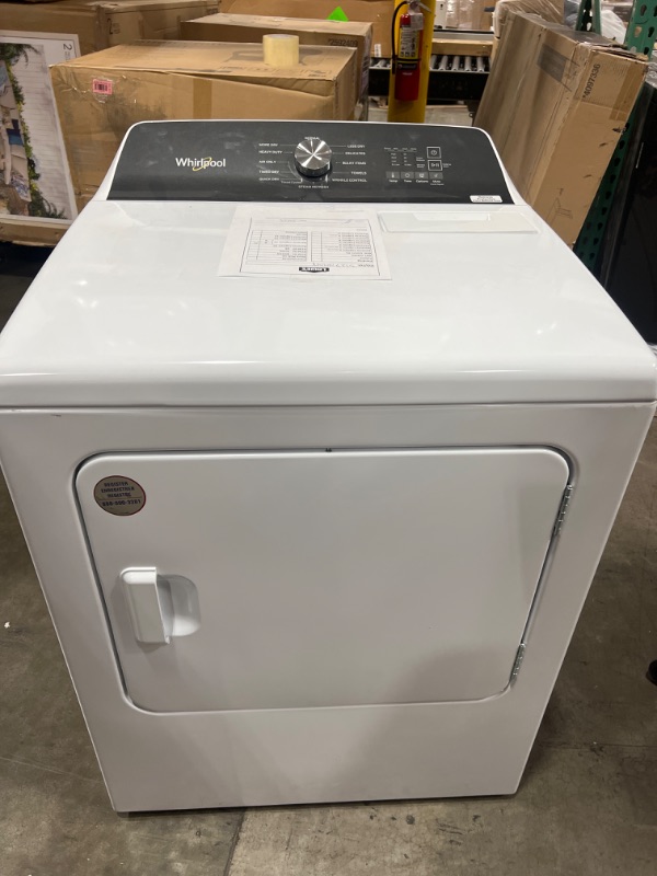 Photo 2 of Whirlpool 7-cu ft Steam Cycle Electric Dryer (White)
