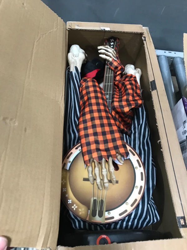 Photo 2 of ***DAMAGED - NO POWER CORD - UNABLE TO TEST - SEE PICTURES***
ELAMAS Halloween Animatronics Banjo Skeletons - Animated Light Up