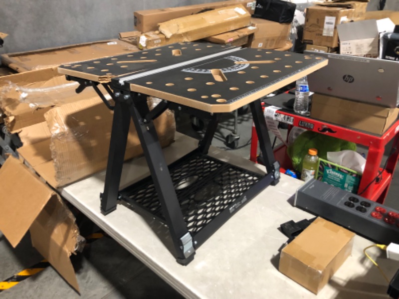 Photo 7 of ***DAMAGED - CHIPPED - SEE PICTURES***
VEVOR Folding Work Table, 2-in-1 as Sawhorse & Workbench, 1000 lbs Capacity, 26.4 x 26.4 x 9.3 inches