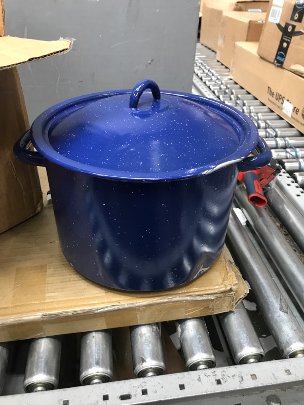 Photo 2 of IMUSA USA Enamel Steamer Pot, 16-Quart, Blue