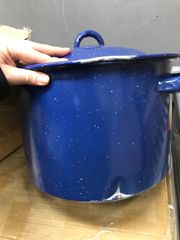 Photo 3 of IMUSA USA Enamel Steamer Pot, 16-Quart, Blue