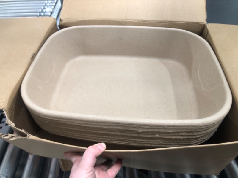 Photo 1 of 12 Pcs Disposable Cat Litter Box Kitty Disposable Litter Box Paper Disposable Cat Litter Trays for Indoor Outdoor Kitten Small Animals, 17.5 x 13.6 x 3.62 Inch