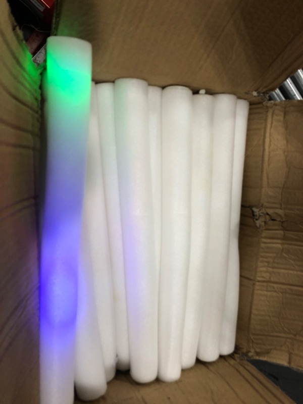Photo 2 of 100 LED Foam Sticks Multi Color Flashing Glow Wands, Batons, Strobes, 3 Flashing Modes - Party, DJ, Concerts, Festivals, Birthdays, Weddings, Events, Promotions