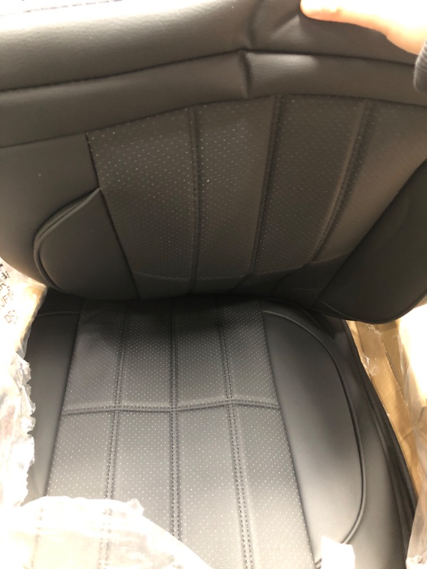 Photo 1 of AOOG Leather Car Seat Covers, Leatherette Automotive Vehicle Cushion Cover for Cars SUV Pick-up Truck, Universal Non-Slip Vehicle Cushion Cover Waterproof Protectors Interior Accessories, Front Pair FRONT PAIR BLACK