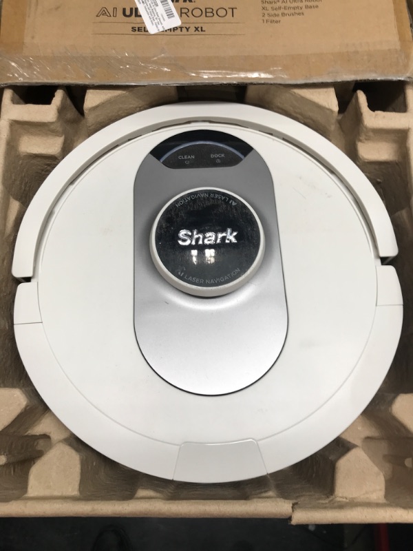 Photo 2 of Shark AV2511AE AI Ultra Robot Vacuum, with Matrix Clean, Home Mapping, 60-Day Capacity Bagless Self Empty Base, Perfect for Pet Hair, Wifi, Compatible with Alexa, Black/Silver 60-Day Capacity + 2nd Generation