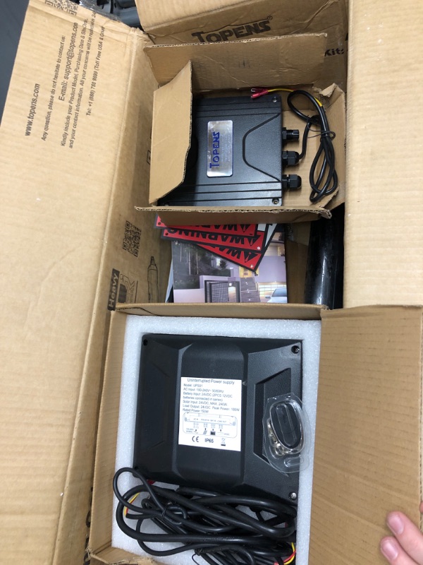 Photo 1 of TOPENS A8132 Dual Swing Gate Opener Heavy Duty Automatic Gate Motor for Double Swing Gates Up to 18ft per Arm, Electric Driveway Gate Operator AC Powered with Remote Control Kit Solar Compatible