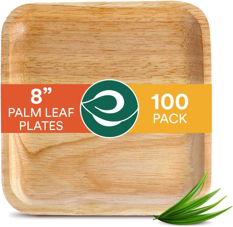 Photo 1 of  Palm Leaf Plate Square 8" 100 Count | Party, Wedding, Event Plates