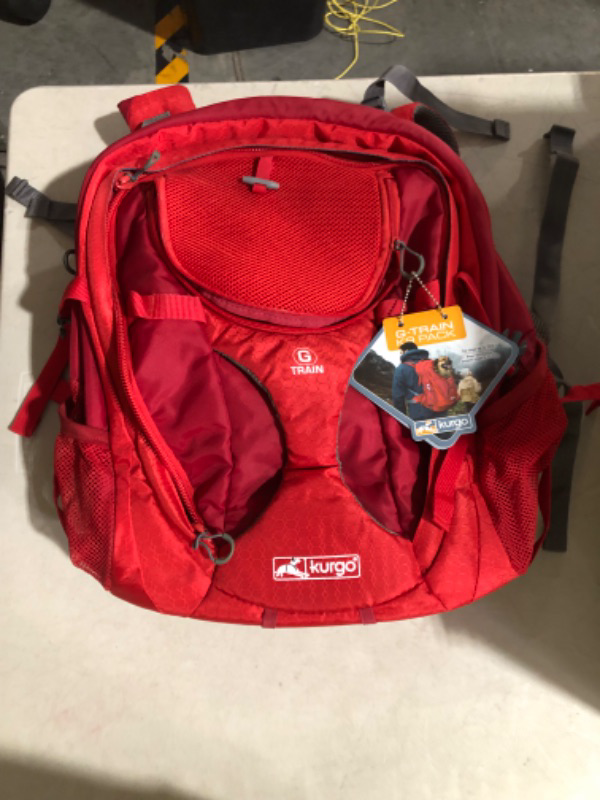 Photo 2 of **LOOKS NEW** **SEE PHOTOS** Kurgo Dog Carrier Backpack (G-Train) Chili Red