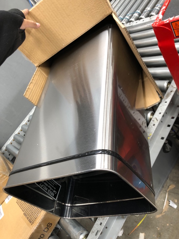 Photo 1 of **LID IS NON FUNCTIONAL**
iTouchless 13 Gallon Sensor Trash Can 