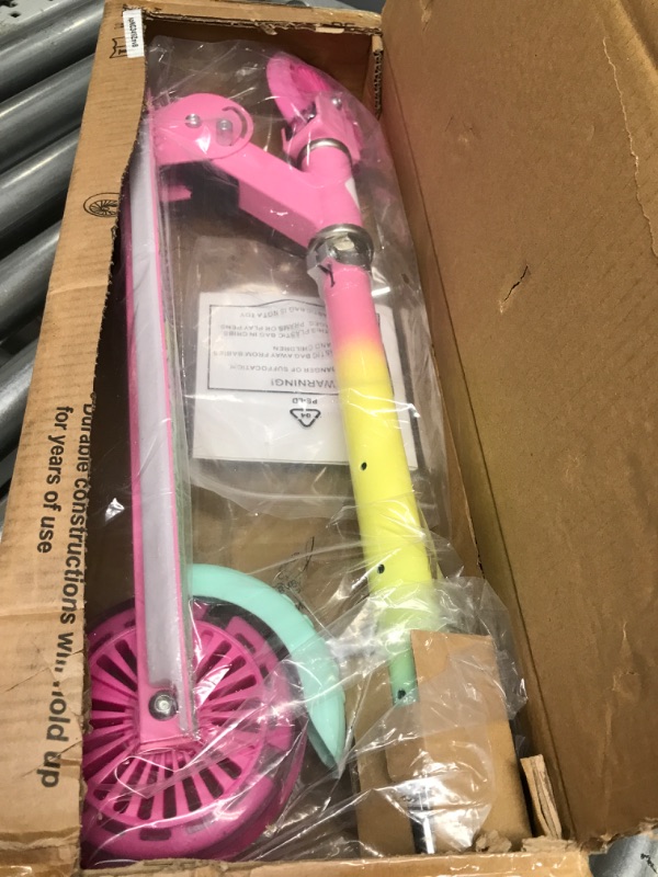Photo 1 of BELEEV V1 Scooters for Kids, 2 Wheel Folding Kick Scooter for Girls Boys, 3 Adjustable Height, Light Up Wheels, Lightweight Scooter with Sturdy Frame, Kickstand for Children 3 to 12 Years Old
