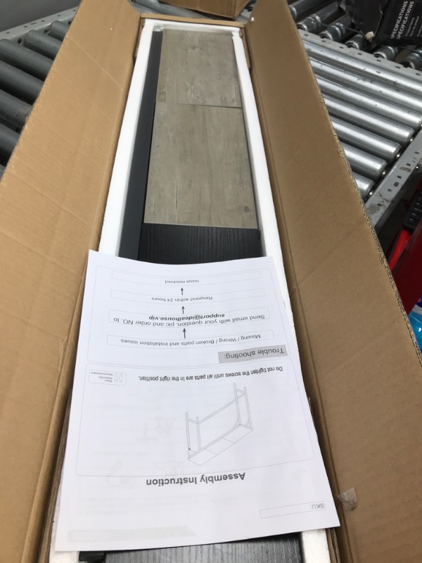 Photo 1 of Grey Console Table, 47.2" Grey Entryway Table with Storage, Wood and Metal 2-Tier Narrow Long Sofa Table with Shelf, Behind Couch Table, Console Table for Entryway, Living Room, Hallway, Foyer Grey 47.2 Inch