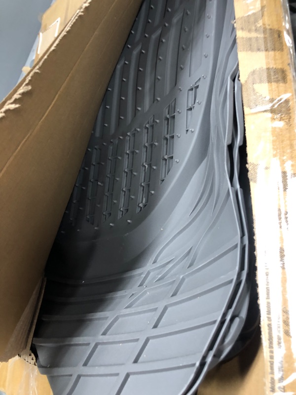 Photo 3 of Motor Trend 923-GR Gray FlexTough Contour Liners-Deep Dish Heavy Duty Rubber Floor Mats & Van-All Weather Protection Trim & Premium FlexTough All-Protection Cargo Liner Trunk Mat, Gray, 54" x 37"