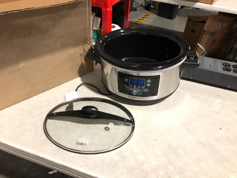 Photo 2 of ***MAJOR DAMAGE - SEE PICTURES**
Hamilton Beach Portable 6 Quart Set & Forget Digital Programmable Slow Cooker