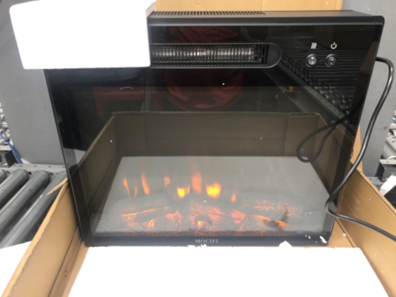 Photo 2 of ***SEE NOTES***23" Small Electric Fireplace Insert with Remote Control, 1400W Ultra Thin Heater with Log Set & Realistic Flame, Overheating Protection