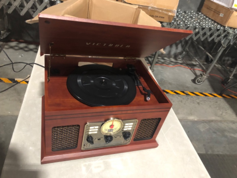 Photo 2 of ***FOR PARTS - NONREFUNDABLE - SEE NOTES***
Victrola Nostalgic 6-in-1 Bluetooth Record Player & Multimedia Center with Built-in Speakers