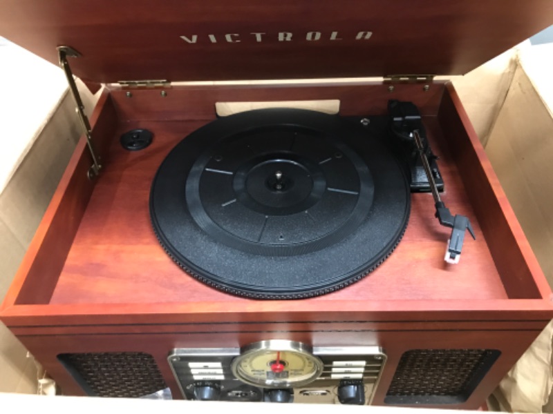 Photo 4 of ***FOR PARTS - NONREFUNDABLE - SEE NOTES***
Victrola Nostalgic 6-in-1 Bluetooth Record Player & Multimedia Center with Built-in Speakers