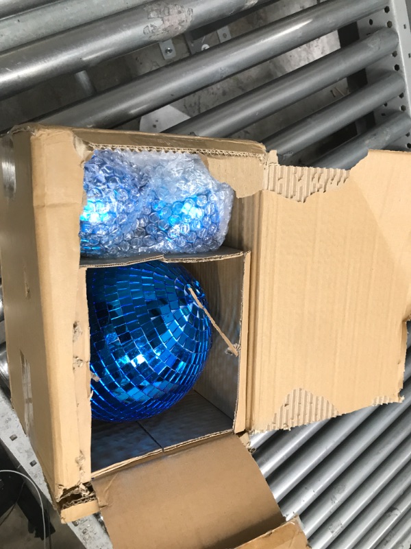 Photo 2 of 3 Pack*** Mirror Disco Ball Decor 6 inch Small Hanging Disco Ball for 70s Theme Party Decorations, Christmas Decorations, DJ, Wedding, Birthday and Stage Props (6 inch, Blue) 6inch Blue