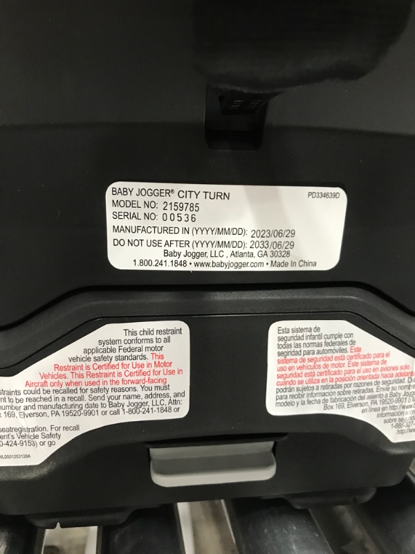 Photo 1 of Baby Jogger City Turn Rotating Convertible Car Seat | Unique Turning Car Seat Rotates for Easy in and Out, Phantom Grey
