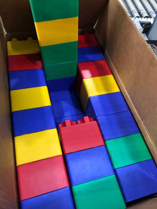 Photo 2 of 4 PACKS MULTICOLOR EverBlock 12” x 6” Full Size Plastic Modular Bulk Pack | 18 Piece Pack | Giant Building Blocks | Easy to Connect & Reuse | Indoor & Outdoor Use | Build Displays & Structures | Purple Purple 12x6 Block (18 Pack)