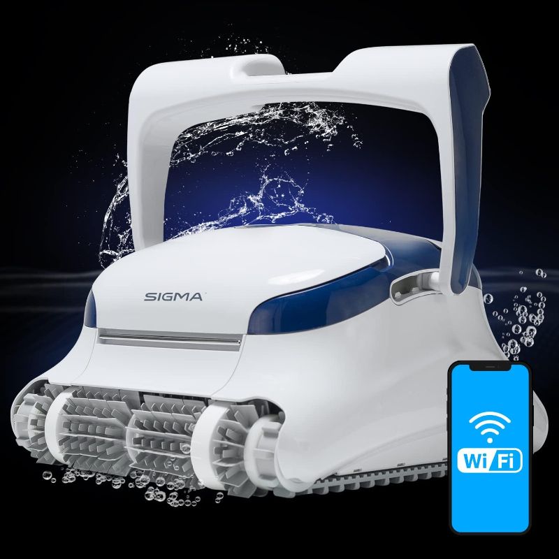 Photo 1 of 
Dolphin Sigma Robotic Pool Cleaner (2023 Model) — Wi-Fi, App, Gyroscope, Weekly Timer, Waterline Cleaning & Massive Top-Loading Ultra-Fine and Standard...
