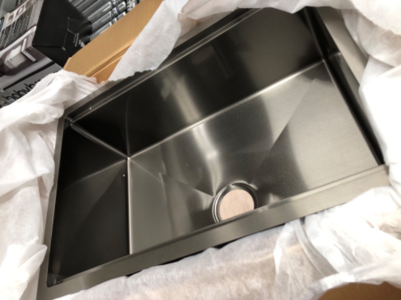 Photo 3 of 27 Inch Workstation Undermount Kitchen Sink Black - VASOYO 27x19 Inch Gunmetal Black Stainless Steel Kitchen Sink Undermount Workstation Sink 16 Gauge Deep Single Bowl Kitchen Sink with Accessories 27"x19"x10" Matte Black-Workstation