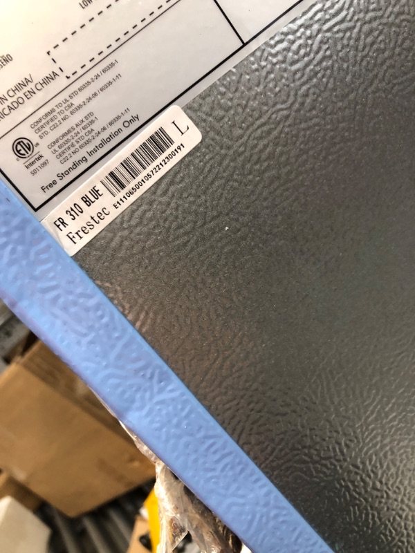 Photo 1 of Frestec 3.1 CU' Mini Refregiator, Compact Refrigerator, Small Refrigerator with Freezer, Blue (FR 310 BLUE) BLUE Single Door