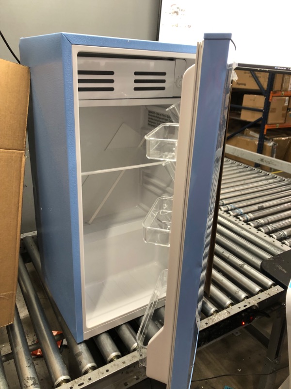 Photo 2 of Frestec 3.1 CU' Mini Refregiator, Compact Refrigerator, Small Refrigerator with Freezer, Blue (FR 310 BLUE) BLUE Single Door