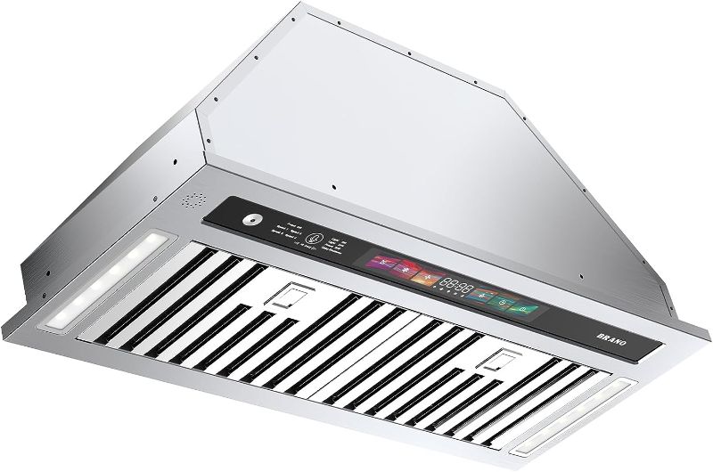 Photo 1 of 
BRANO 30 Inch Built-in/Insert Range Hood 900 CFM, Stainless Steel Kitchen Hood Vent with Voice/Gesture/Touch Control, 4 Speed Exhaust Fan, Ducted/Ductless...
Size:30 Inch