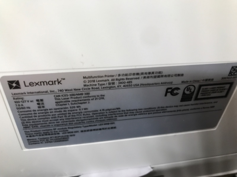 Photo 4 of Lexmark MB2236i Black and White All-in-One Printer with Touchscreen, Laser Device with Wireless Networking, Duplex Printing, Mobile-Friendly & Cloud Connection (3-Series)