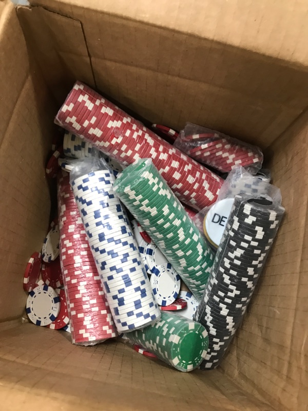 Photo 1 of **CASE NOT INCLUDED* Poker Chip Set for Texas Holdem, Blacck, Buttons and Dice Style Casino Chips (11.5 gram) by Trademark Poker 500 Piece Poker Chip Set